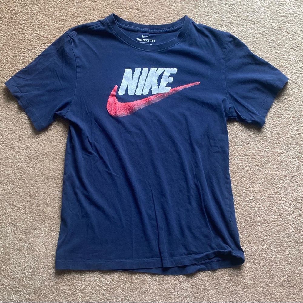 Nike Navy Tee with Red Swoosh